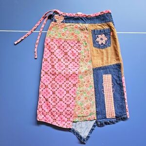 Oilily women's unique corduroy denim patchwork skirt